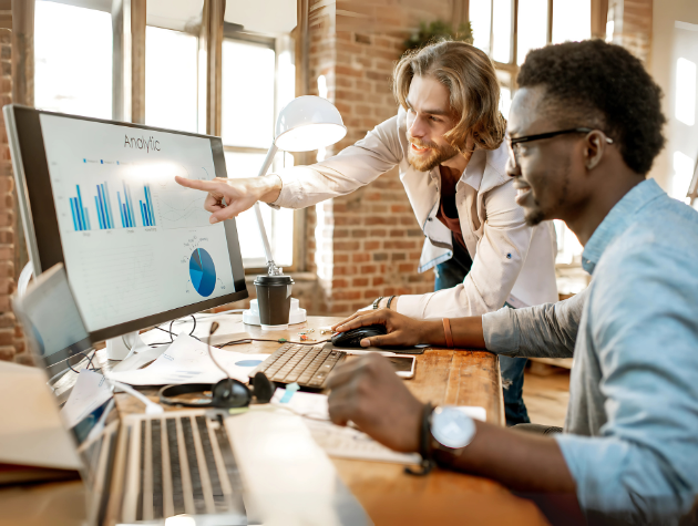 In-house lawyers using AI-powered software to review commercial contracts on a digital interface