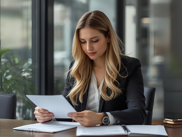 In-house lawyer reflecting on career choices while working in a modern office environment.